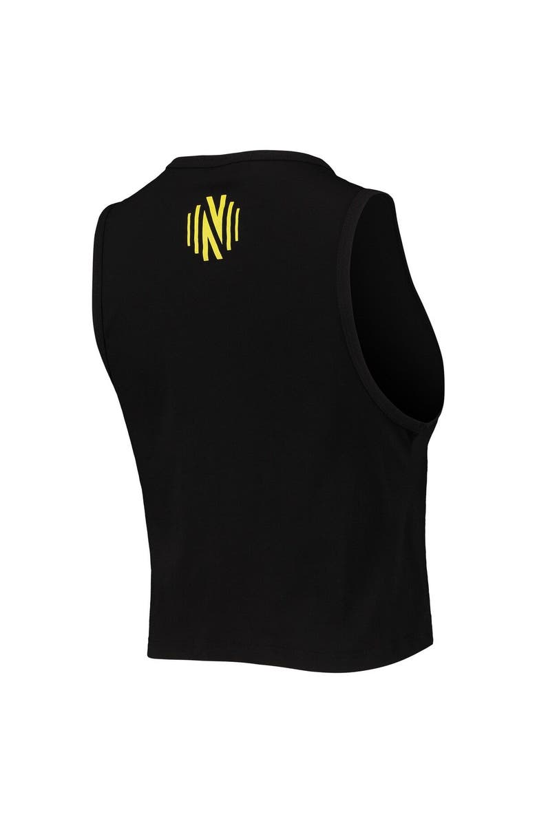 THE WILD COLLECTIVE Women's The Wild Collective Black Nashville SC Crop Muscle Tri-Blend Tank Top, Alternate, color, 