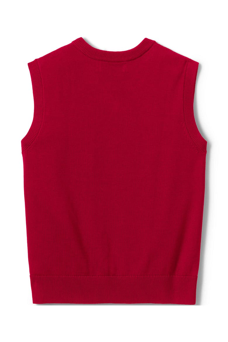 School Uniform  Cotton Modal Fine Gauge Sweater Vest, Alternate, color, Red