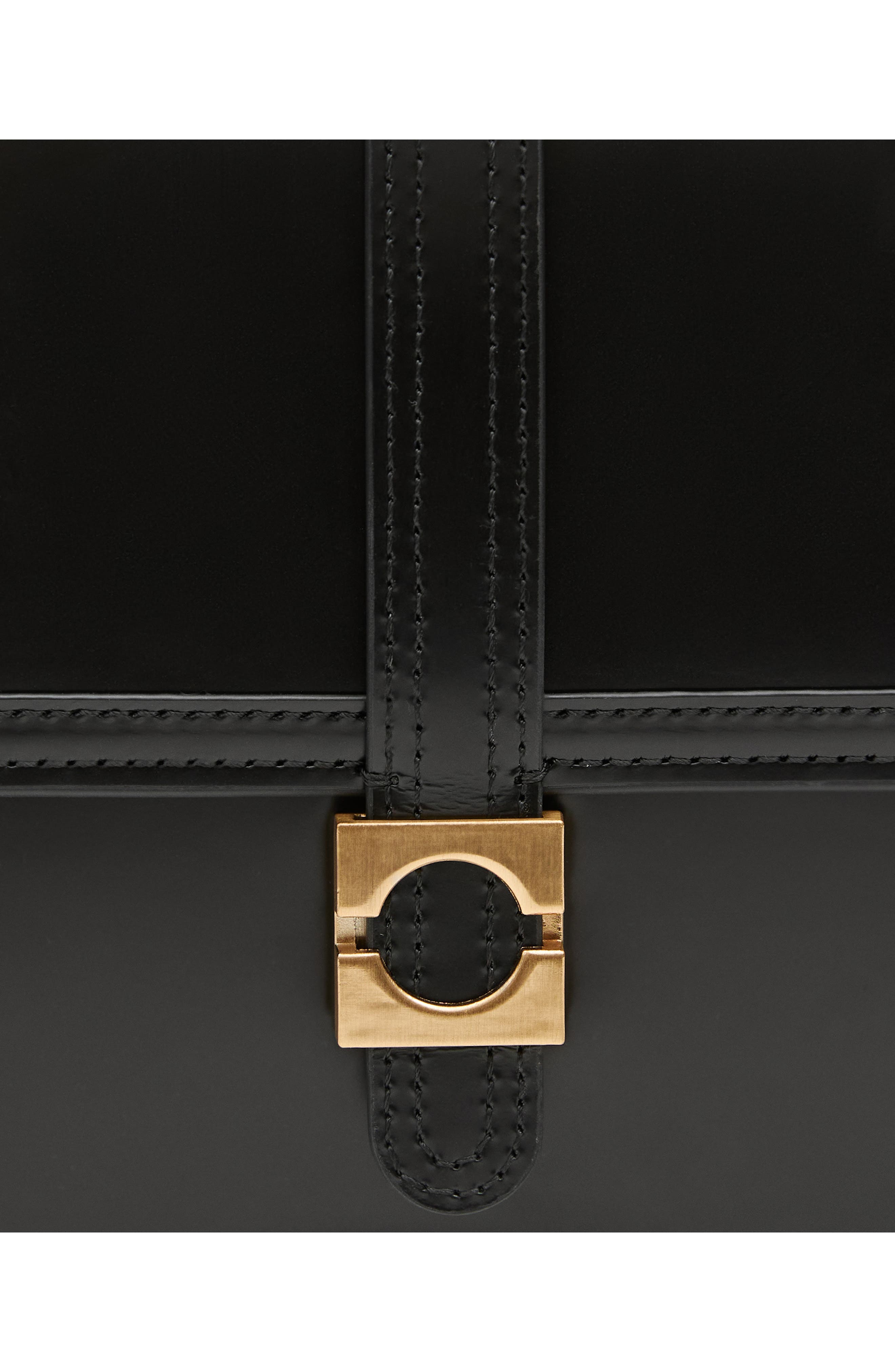 MANGO Leather Top Handle Bag, Alternate, color, 