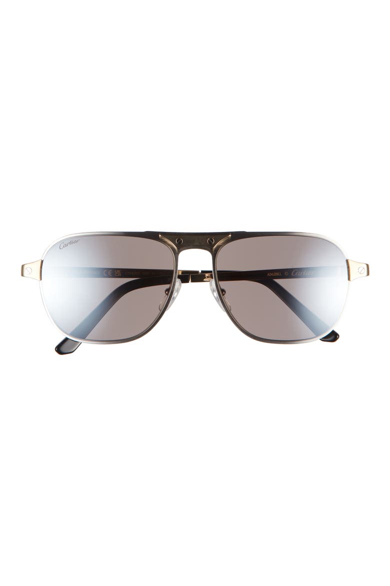 58mm Aviator Sunglasses, Main, color, SILVER