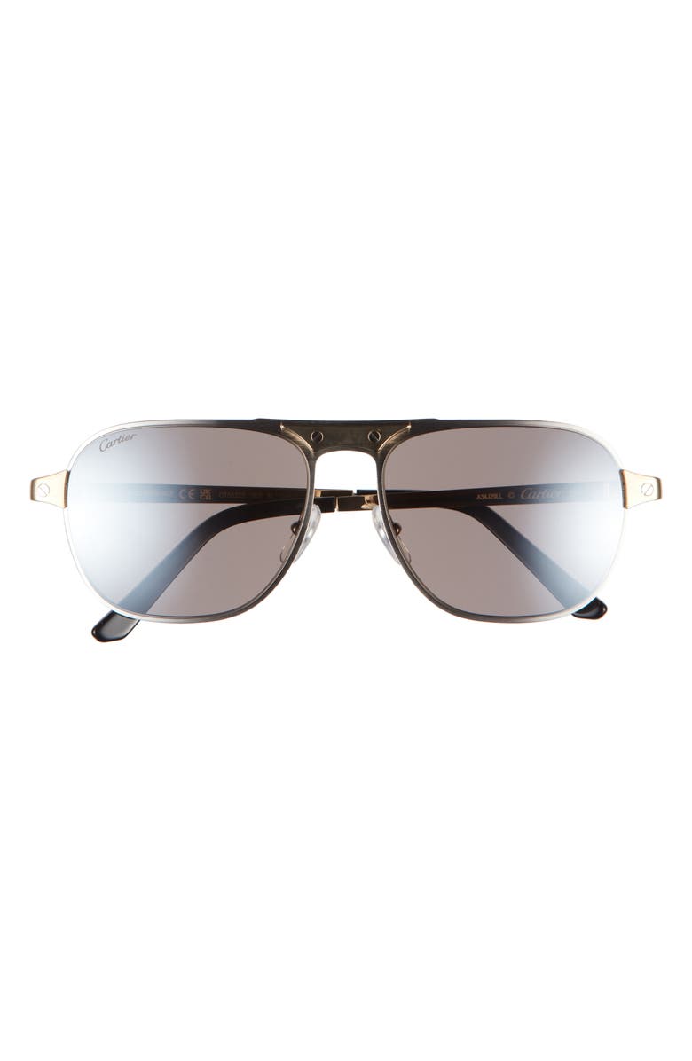 Cartier 58mm Aviator Sunglasses, Main, color, Silver