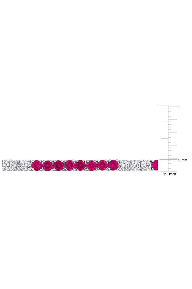Lab Created Ruby & Lab Created White Sapphire Necklace, Alternate, color, RED