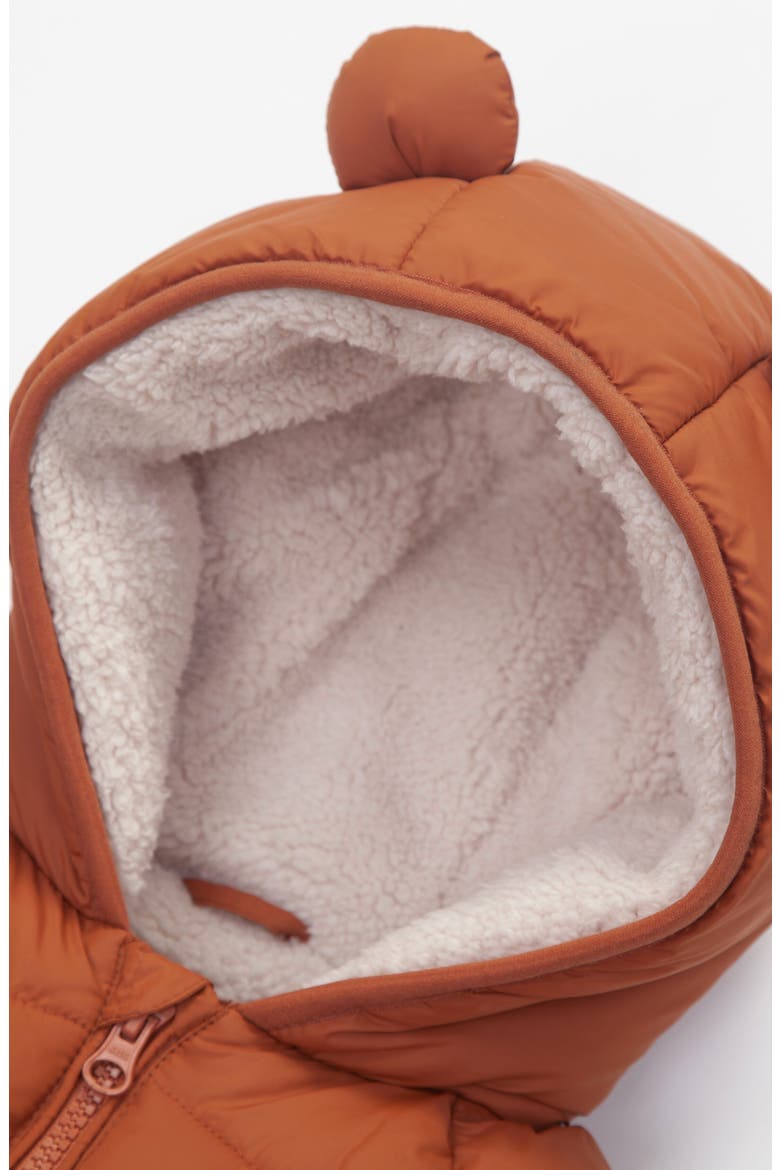 Baby Fleece Lined Bear Puffer Jacket, Alternate, color, Orange