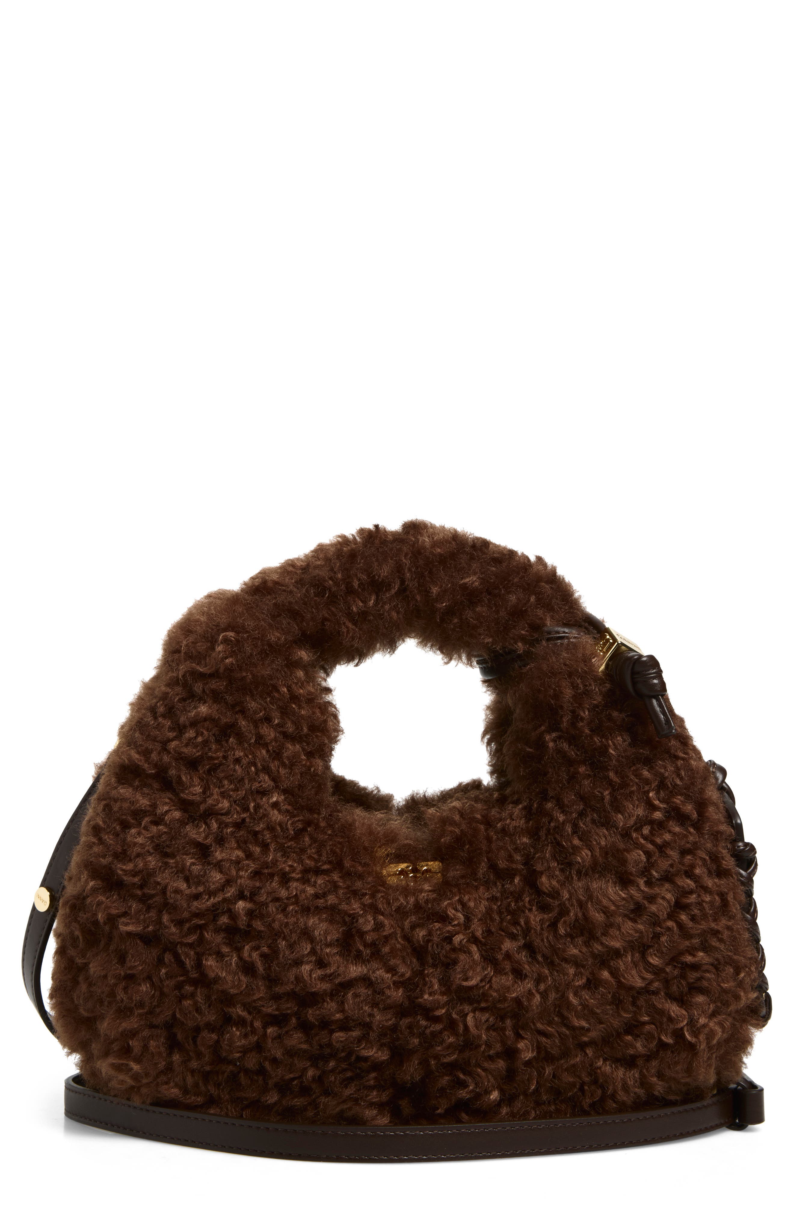 Ganni Mini Curl Faux Fur Hobo Bag (Women) | Nordstrom