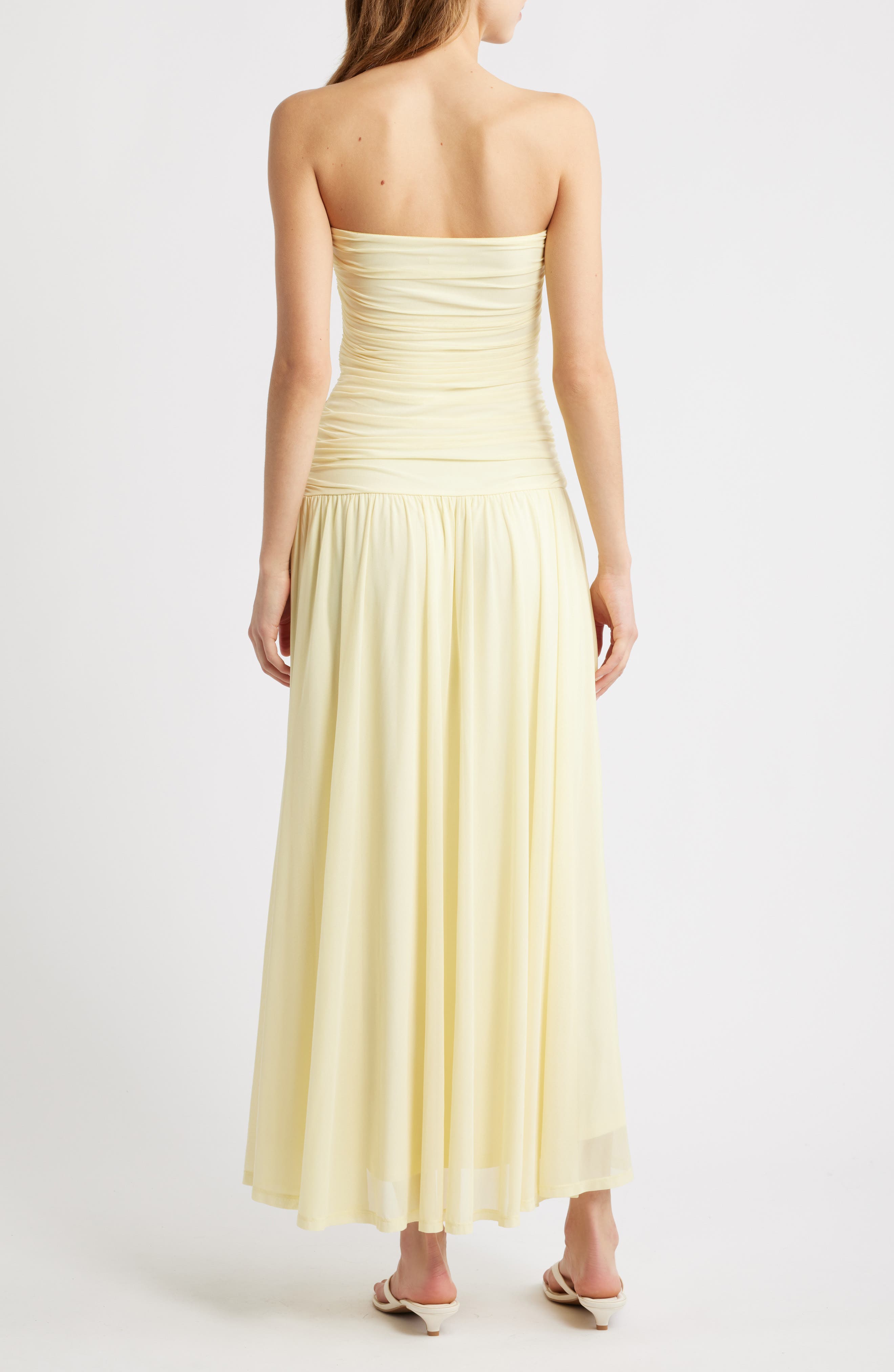 Beverly Ruched Strapless Chiffon Maxi Dress - image 4