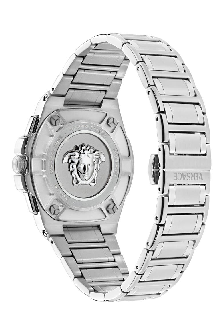 Greca Reaction Chronograph Bracelet Watch, 43mm, Alternate, color, IP STAINLESS STEEL
