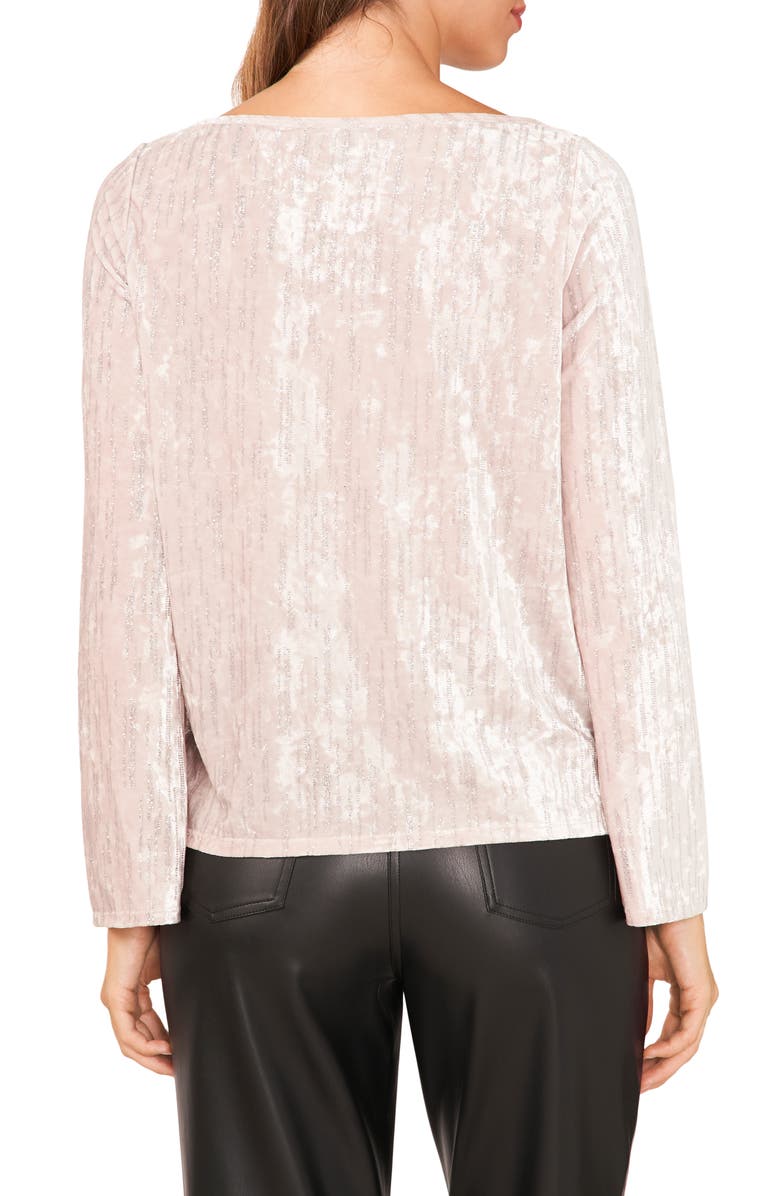 Halogen<sup>®</sup> Metallic Split Cuff Velvet Top, Alternate, color, 