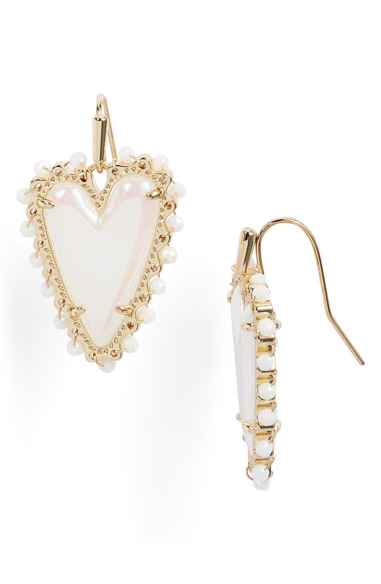 Kendra Scott Beaded Ansley Heart Drop Earrings, Main, color,