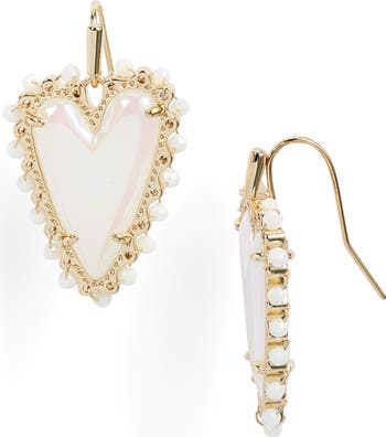 Beaded Ansley Drop Earring Gold Lilac Phosphate
