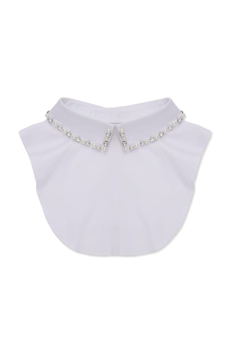 Lele Sadoughi Geo Pearl Crystal Collar, Main, color, Snow 100