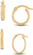 Frankie & Zoe Textured Hoop Earrings Set