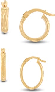 Frankie & Zoe Textured Hoop Earrings Set