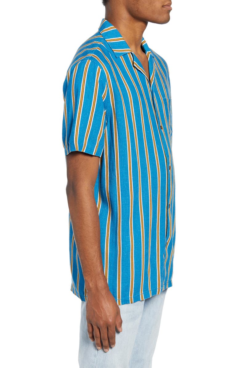 Banks Journal Drop Stripe Short Sleeve Button-Up Camp Shirt, Alternate, color,