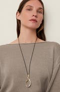 JENNY BIRD Large Egret Two-Tone Rope Pendant Necklace