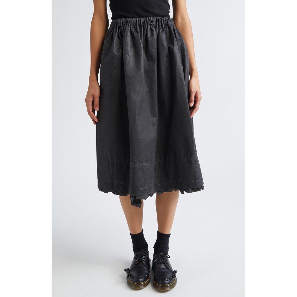 Tao Comme Des Garçons Mixed Media Midi Skirt In Black