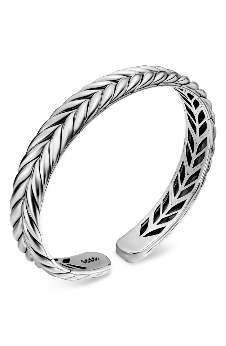 David Yurman Chevron Flex Bracelet in Sterling Silver, 10mm, Alternate, color, Silver