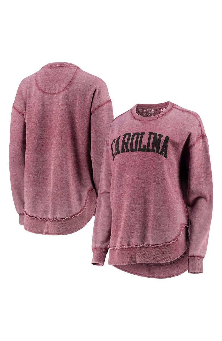 PRESSBOX Women's Pressbox Garnet South Carolina Gamecocks Vintage Wash Pullover Sweatshirt, Main, color, 