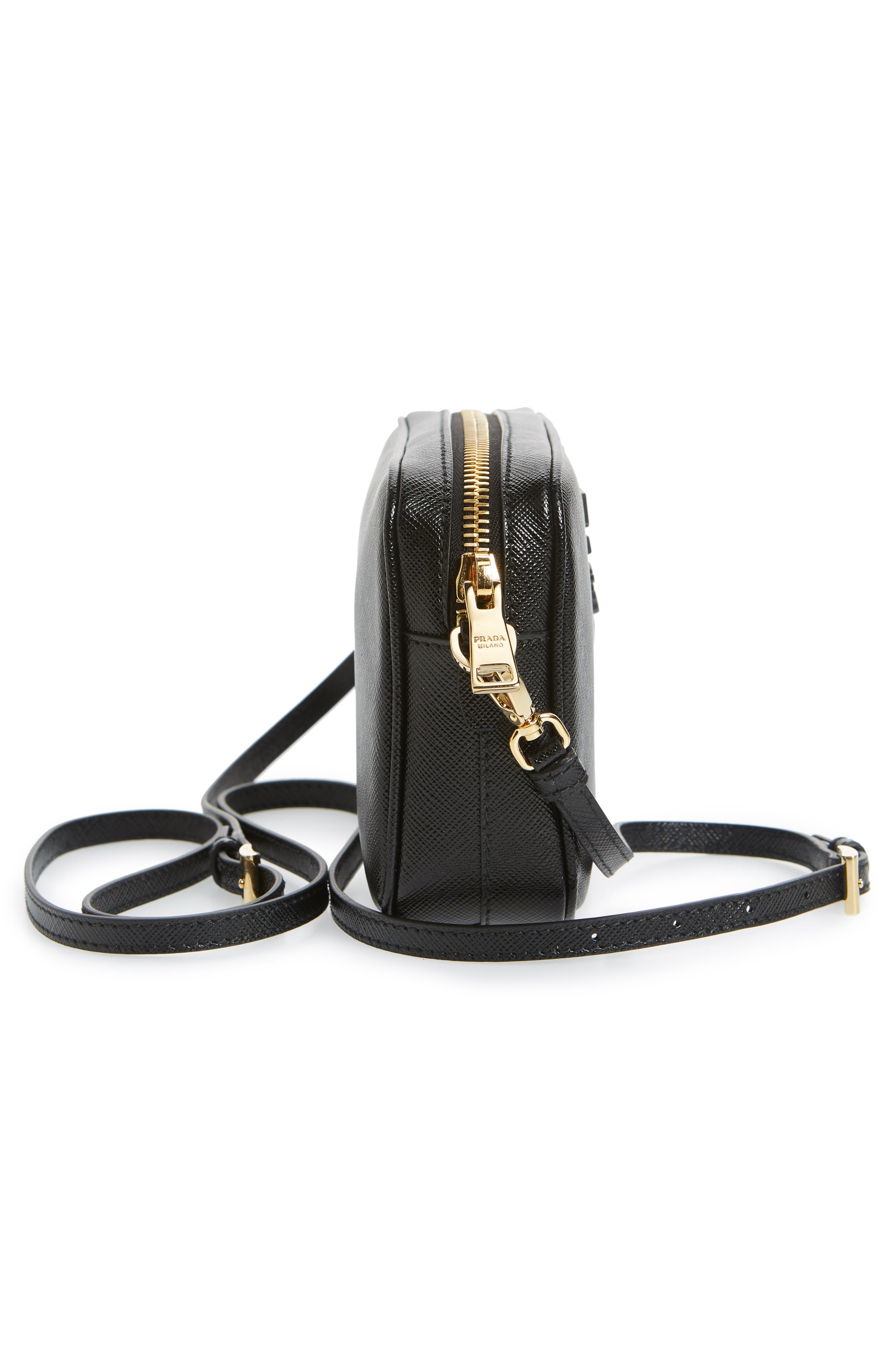 Prada Saffiano Leather Zip Crossbody Bag, Alternate, color, 