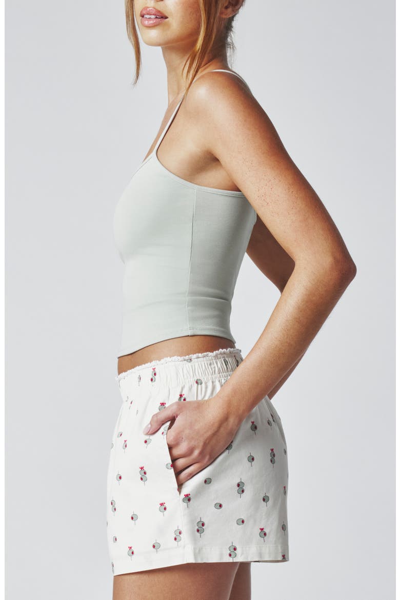 Lace Trim Boxer Shorts, Alternate, color, OLIVE PRINT