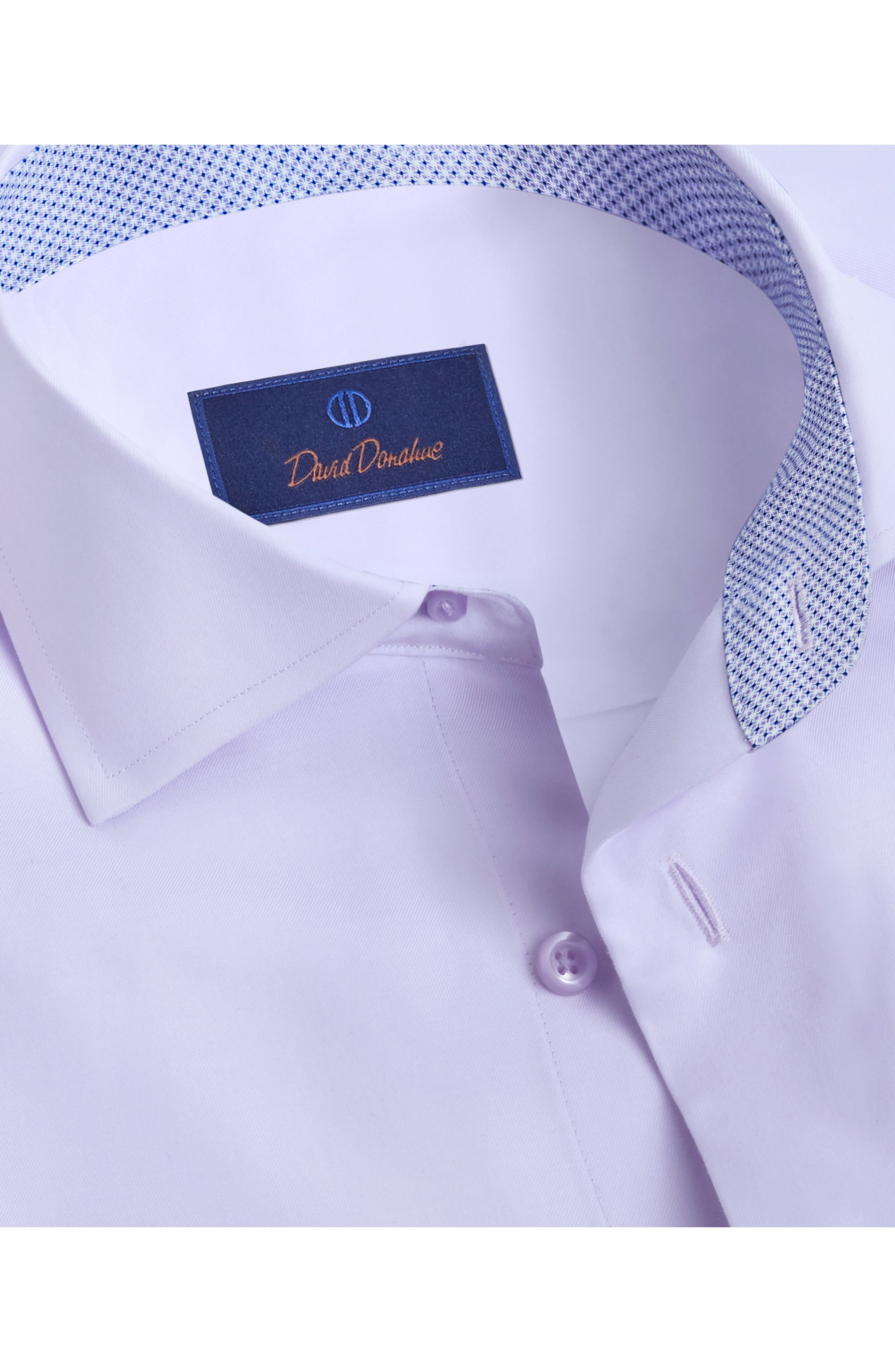 Trim Fit Lilac Cotton Twill Dress Shirt - image 2