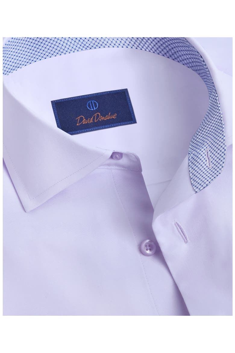 Trim Fit Cotton Twill Dress Shirt, Alternate, color, LILAC
