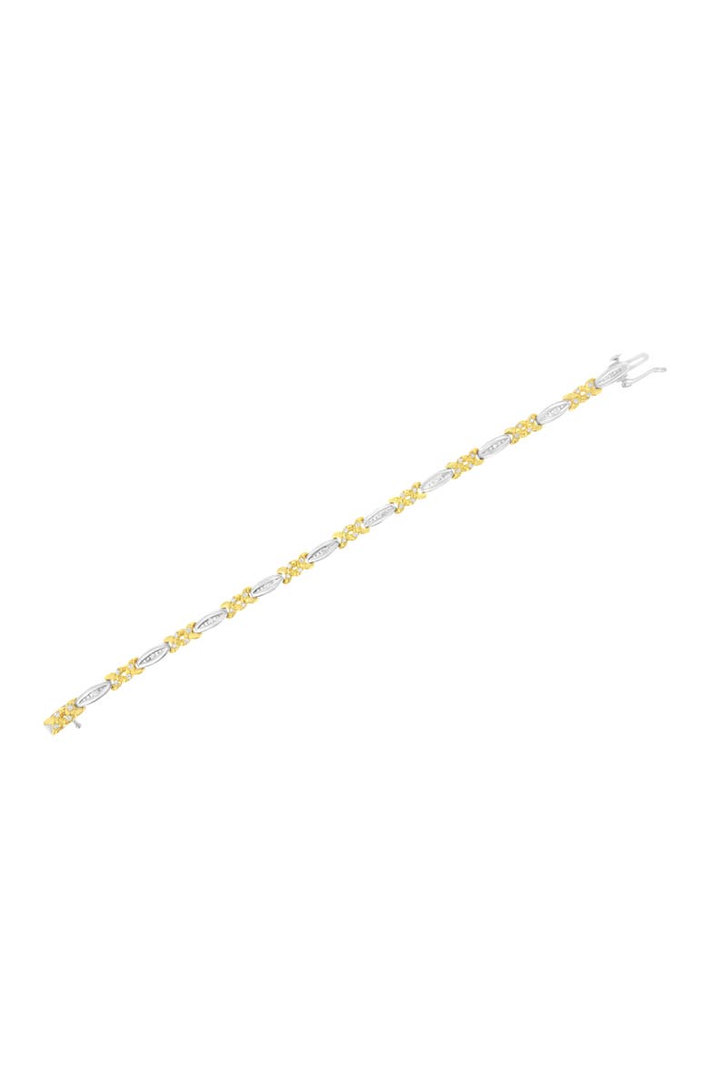 Haus of Brilliance 10K Yellow Gold Plated Silver 1/2 Cttw Diamond X Link Bracelet, Alternate, color, Yellow