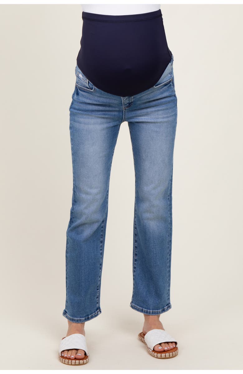 PinkBlush Cropped Straight Leg Maternity Jeans, Alternate, color, 