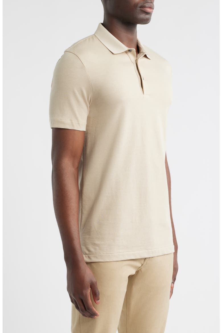 Pitton Slim Fit Mercerized Cotton Polo, Alternate, color, LIGHT BEIGE