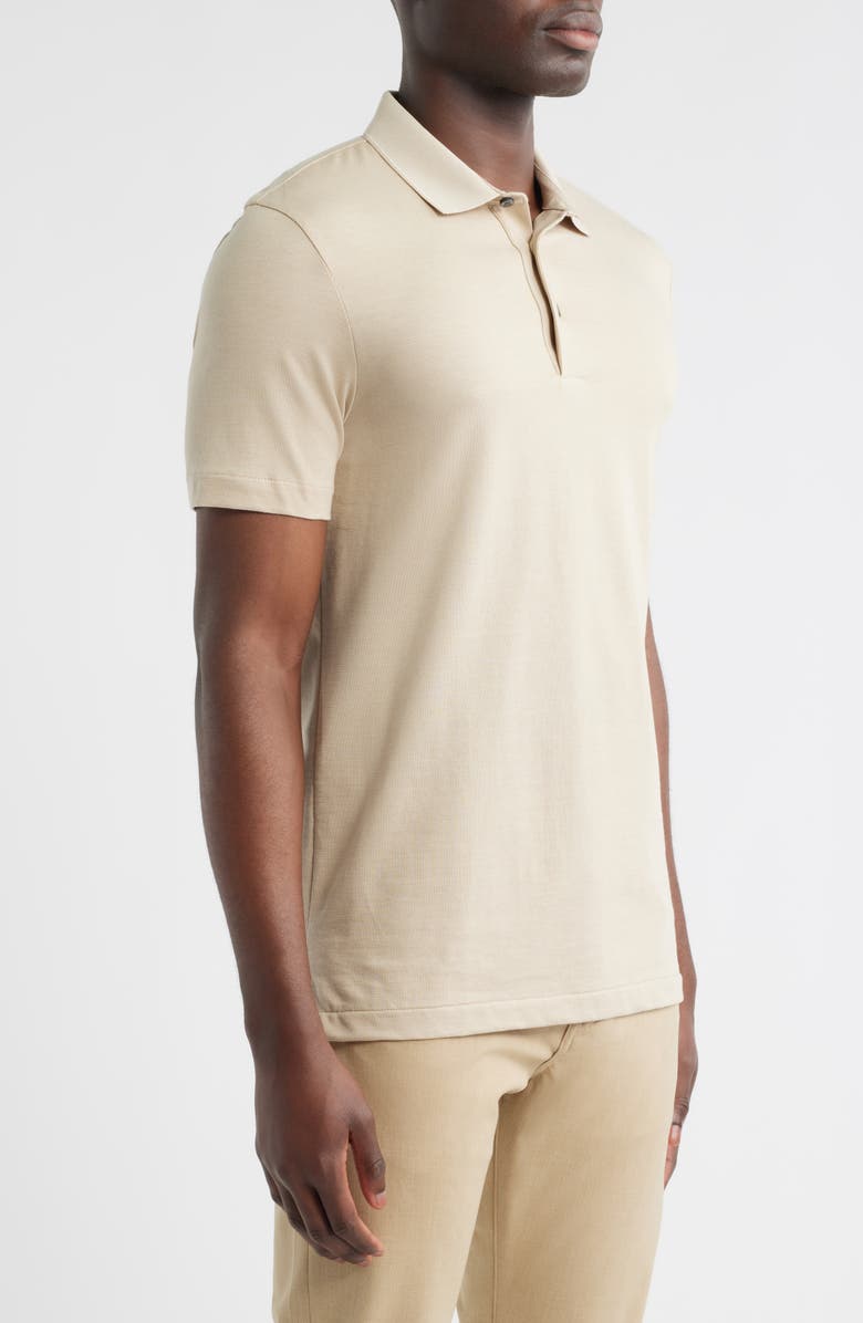 BOSS Pitton Slim Fit Mercerized Cotton Polo, Alternate, color, Light Beige