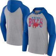 FANATICS Men's Fanatics Gray/Royal Buffalo Bills Under Center Long Sleeve Hoodie T-Shirt