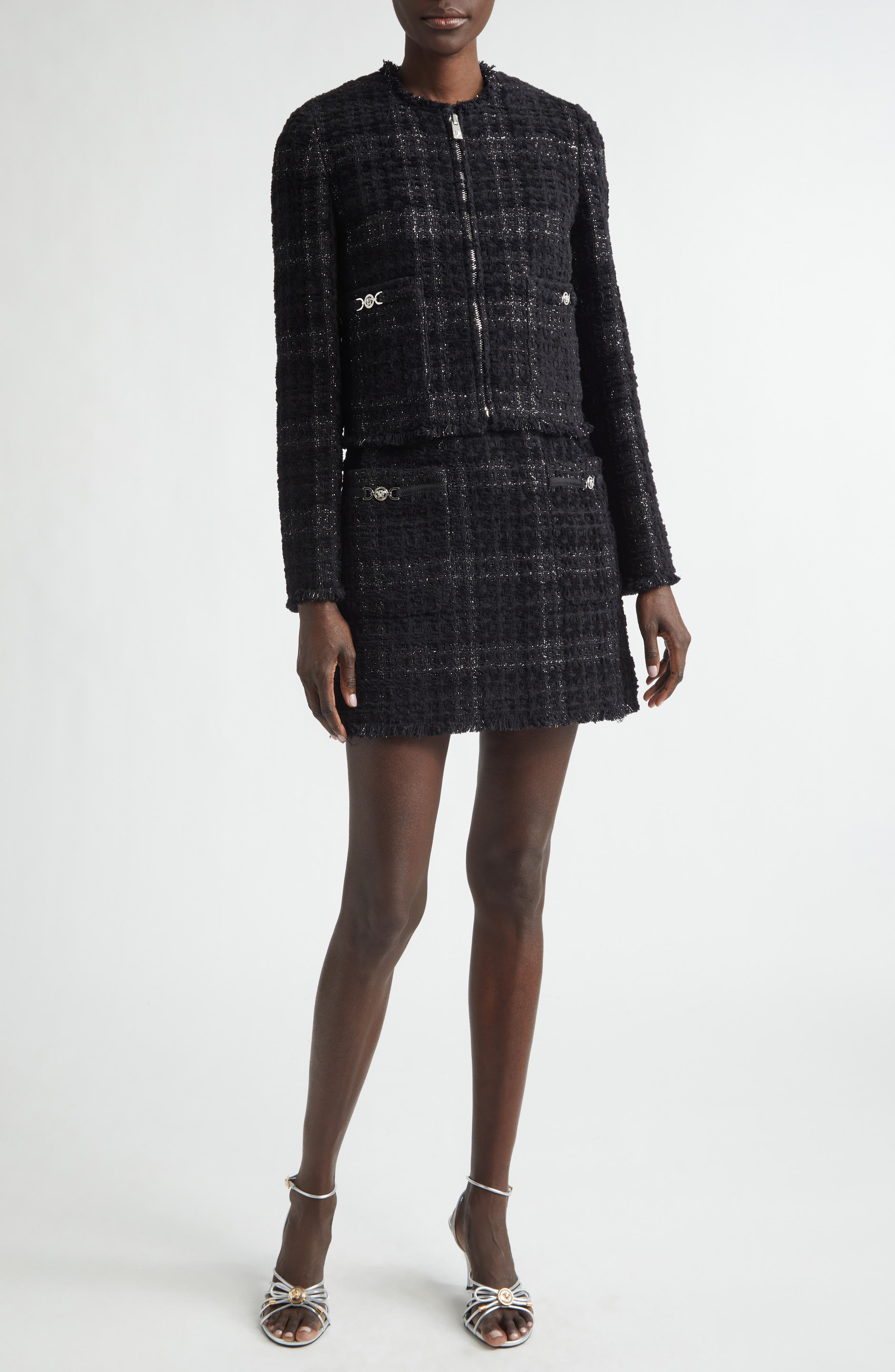 Medusa '95 Metallic Tweed Jacket - image 2