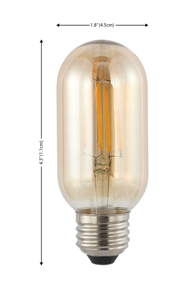 JONATHAN Y Industrial Non-Dimmable T45-4W LED Edison Bulbs with E26 Base, 80+ CRI, Warm White 2700K, 350 Lumens, Tinted Amber, Alternate, color, Amber