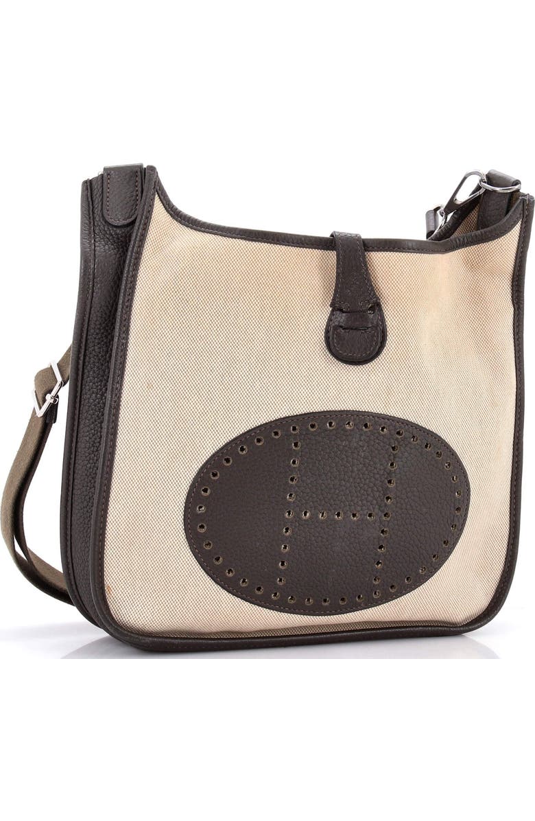Pre-Owned Hermes Evelyne Bag Gen III Toile and Leather PM, Alternate, color, Ebene