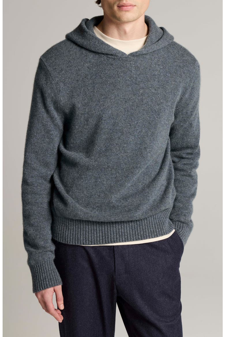 Melange Cashmere Hoodie, Main, color, H INK BLUE