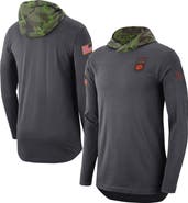Nike Men's Nike Anthracite Clemson Tigers Military Long Sleeve Hoodie T-Shirt