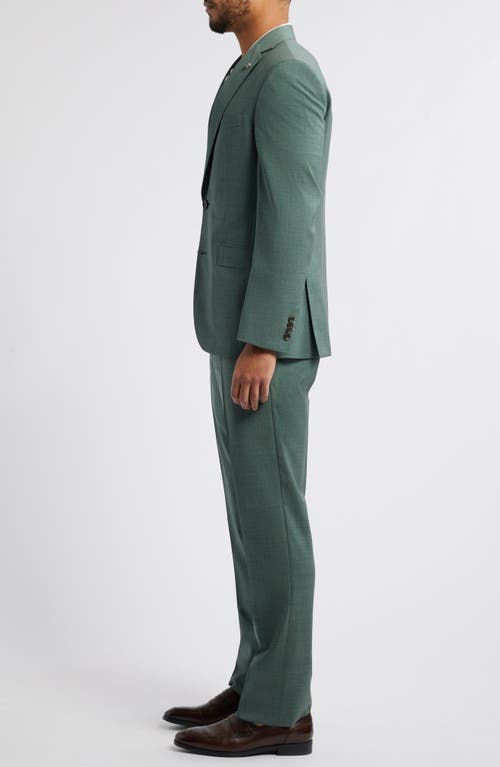 JACK VICTOR JACK VICTOR ESPRIT SOLID GREEN WOOL TWILL SUIT