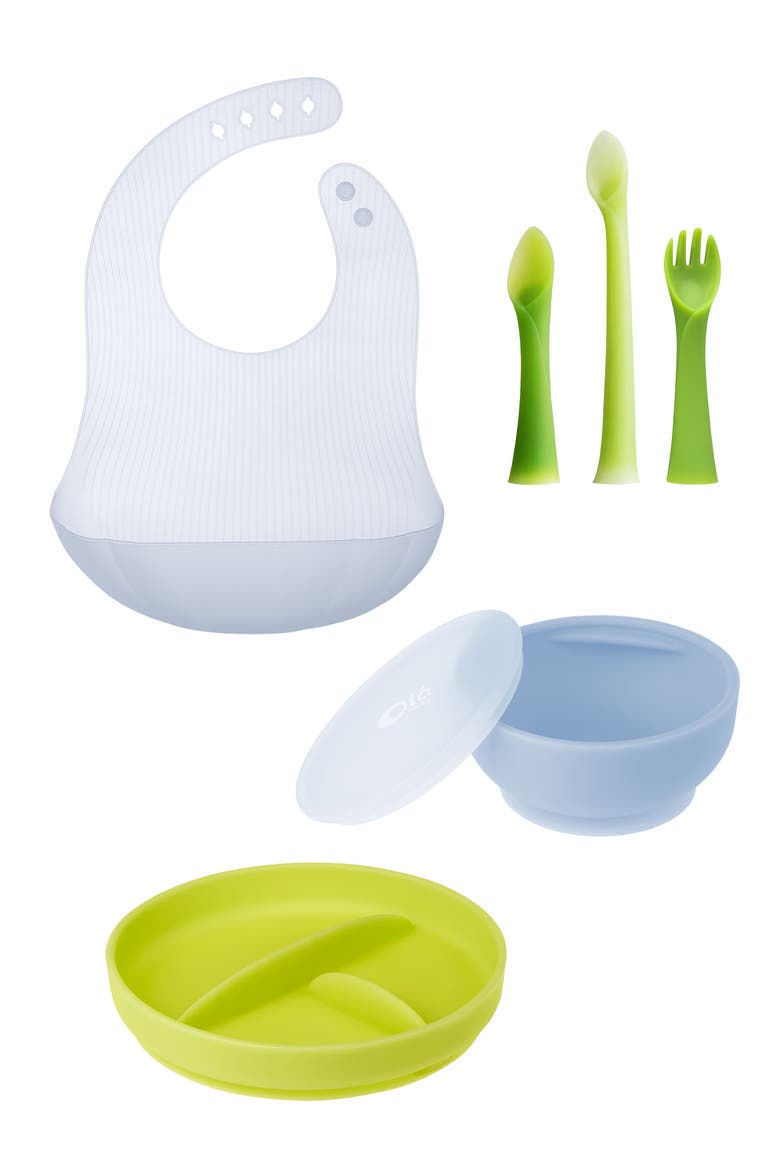 7-Piece Bib & Bites Set, Main, color, BLUEBERRY/ KIWI/ BLUEBERRY