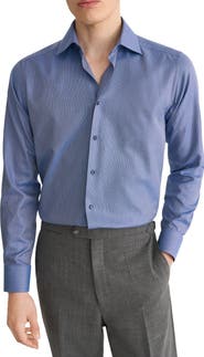 Eton Slim Fit Textured Cotton Dress Shirt