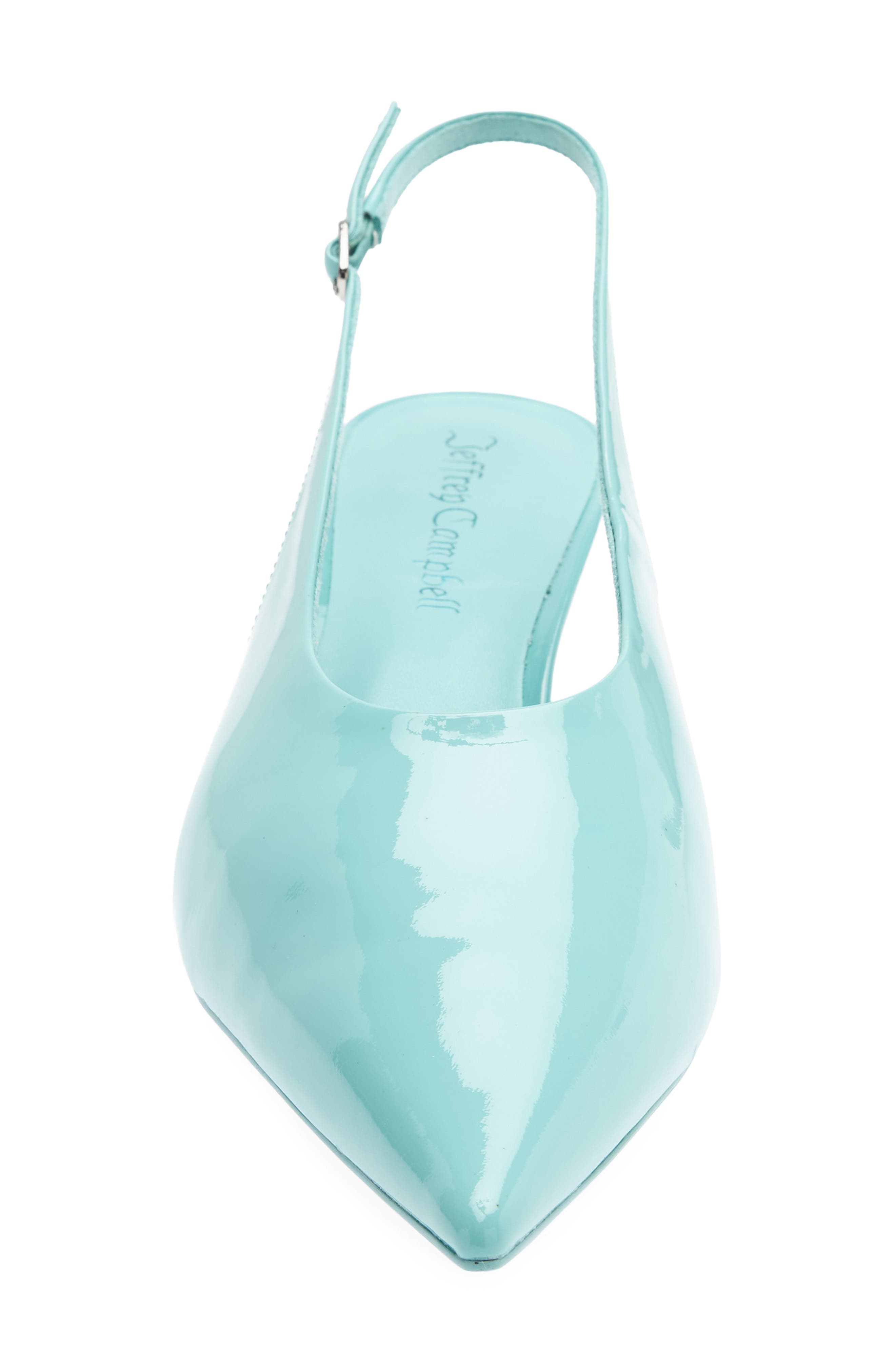 Adriatica Slingback Pointed Toe Kitten Heel Pump, Alternate, color, MINT PATENT