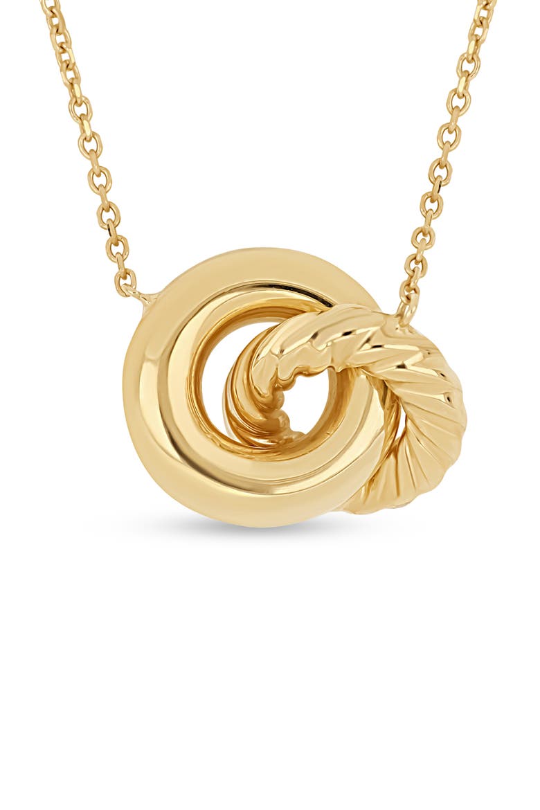 14K Gold Interlocking Circles Pendant Necklace, Alternate, color, 14K YELLOW GOLD