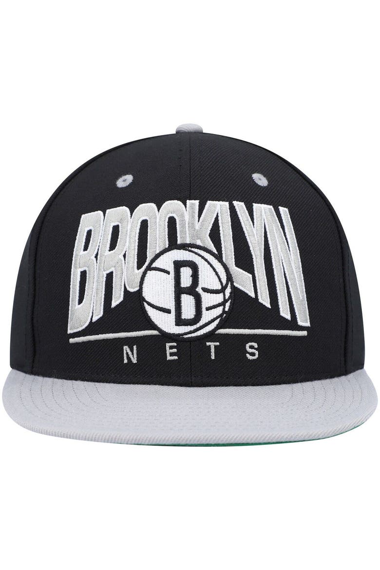 Men's Mitchell & Ness Black Brooklyn Nets City Arch Snapback Hat, Alternate, color, Black