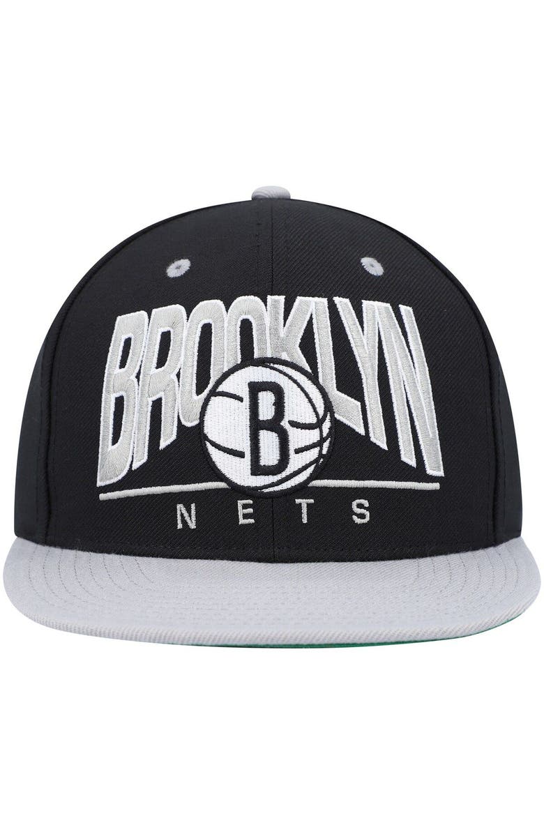 Mitchell & Ness Men's Mitchell & Ness Black Brooklyn Nets City Arch Snapback Hat, Alternate, color, 