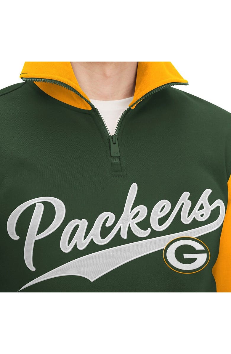 Tommy Hilfiger Men's Tommy Hilfiger Green/Gold Green Bay Packers Aiden Quarter-Zip Sweatshirt, Alternate, color, Green