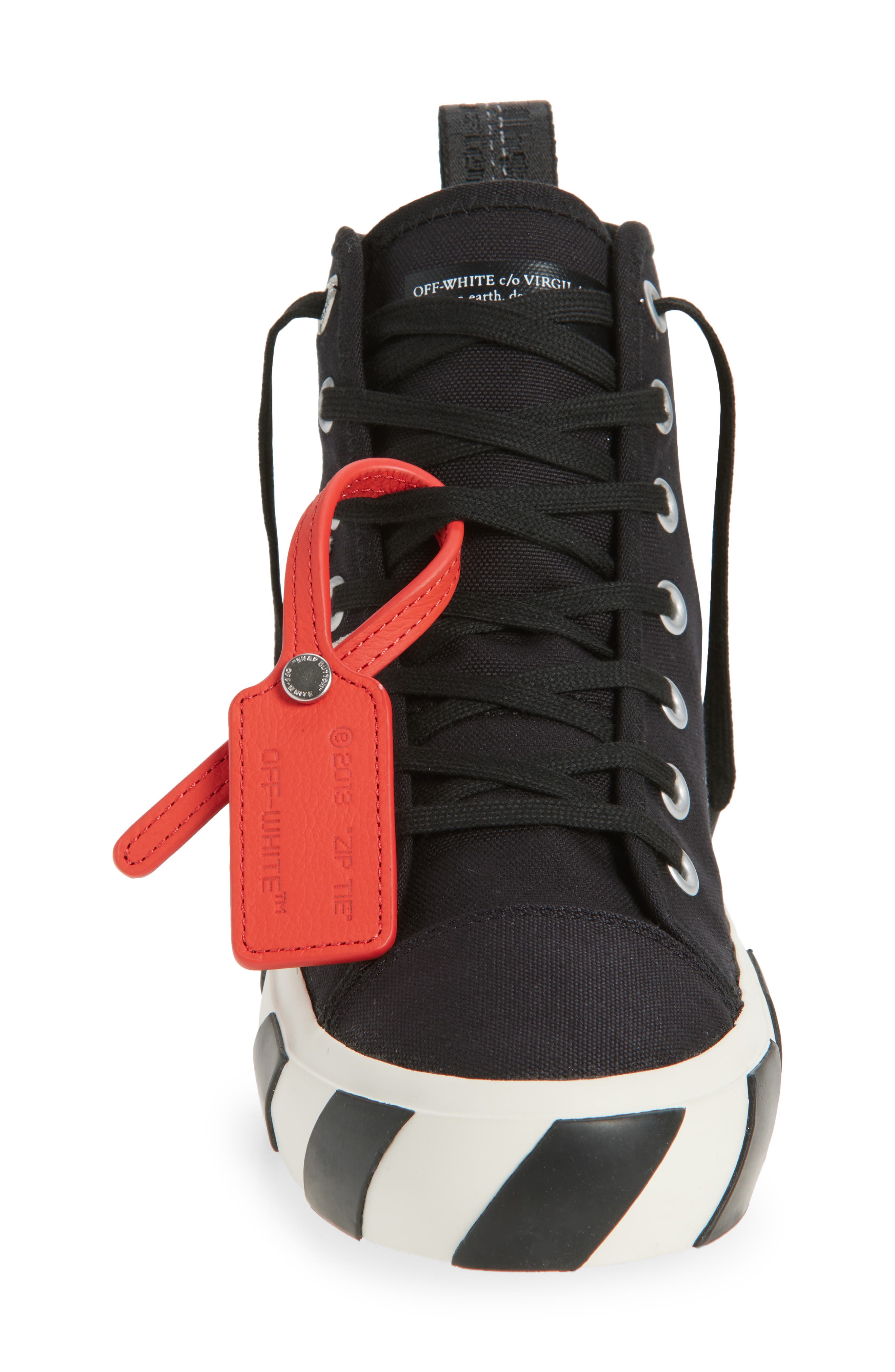 Off-White Mid Top Vulcanized Sneaker, Alternate, color, White And Canvas Black