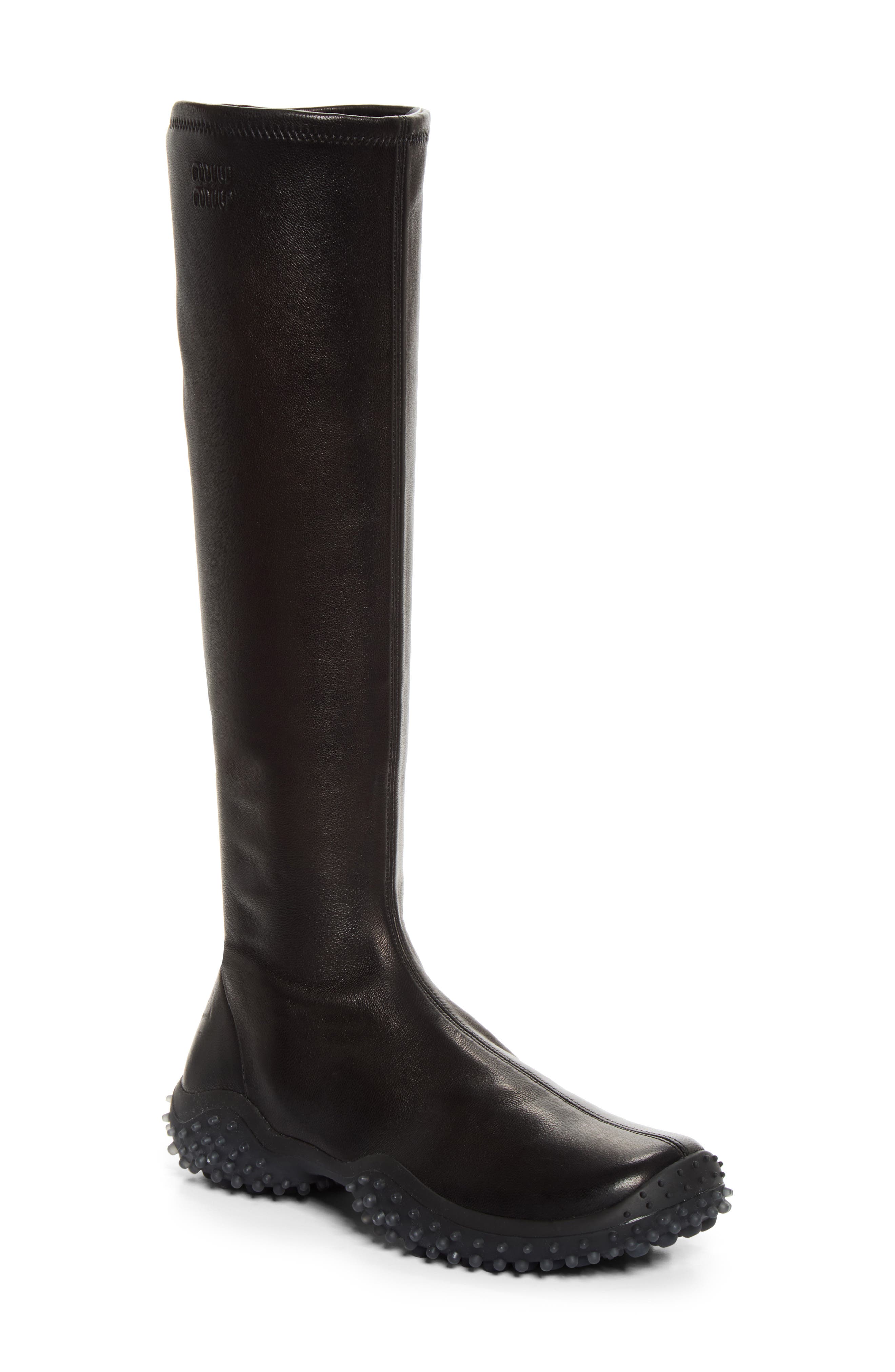 Trail Grip Sole Knee High Boot, Main, color, NERO