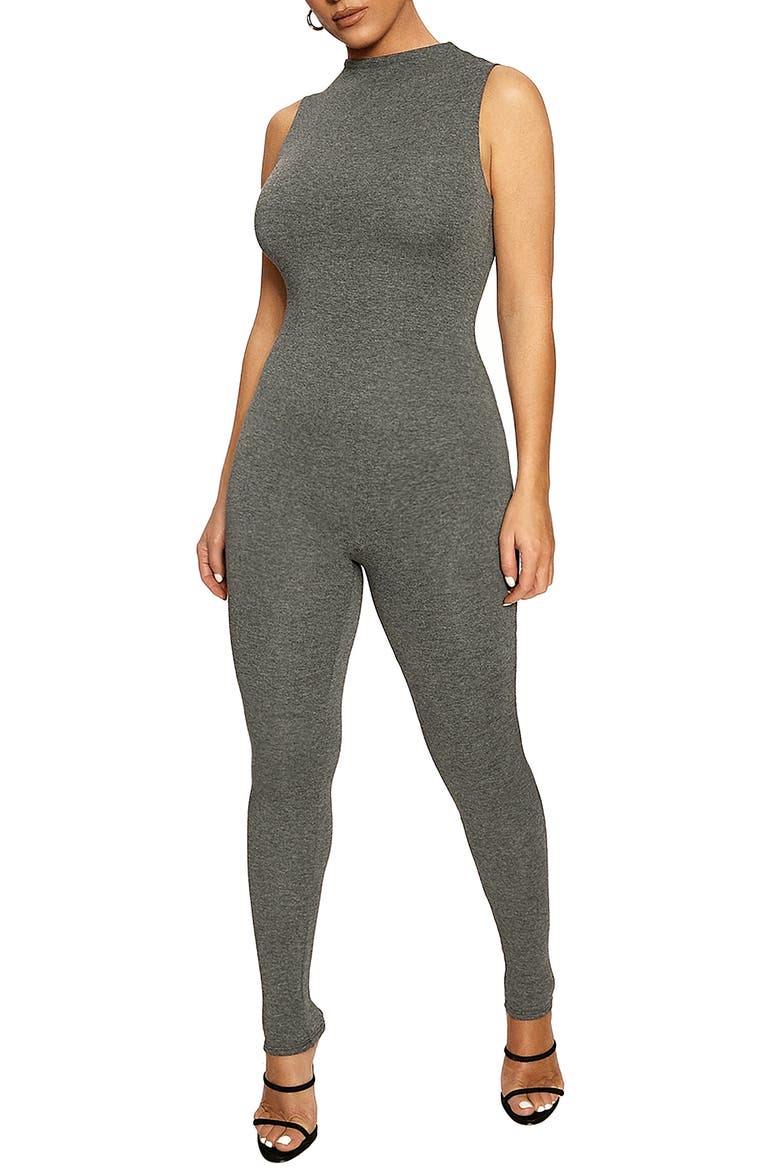 NW Sleeveless Sculpt Jumpsuit, Main, color, CHARCOAL