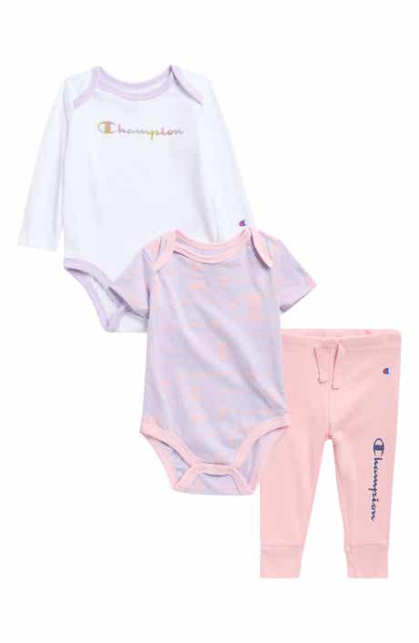 Champion Long Sleeve Bodysuit, Short Sleeve Bodysuit & Leggings Set