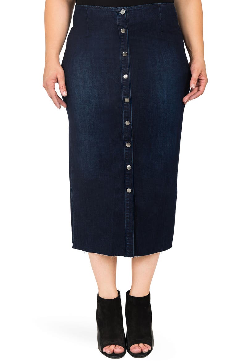 Elain Denim Pencil Skirt, Main, color, BLUE