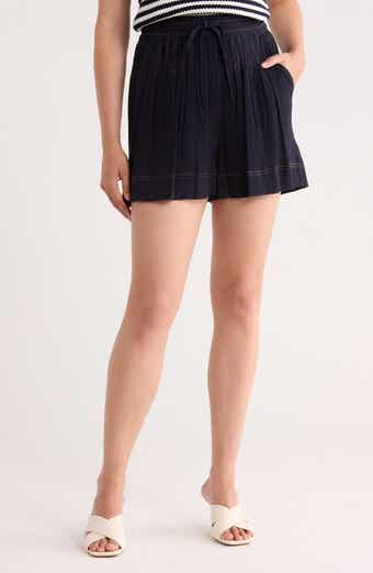 Adrianna Papell Topstitched Pull-On Shorts