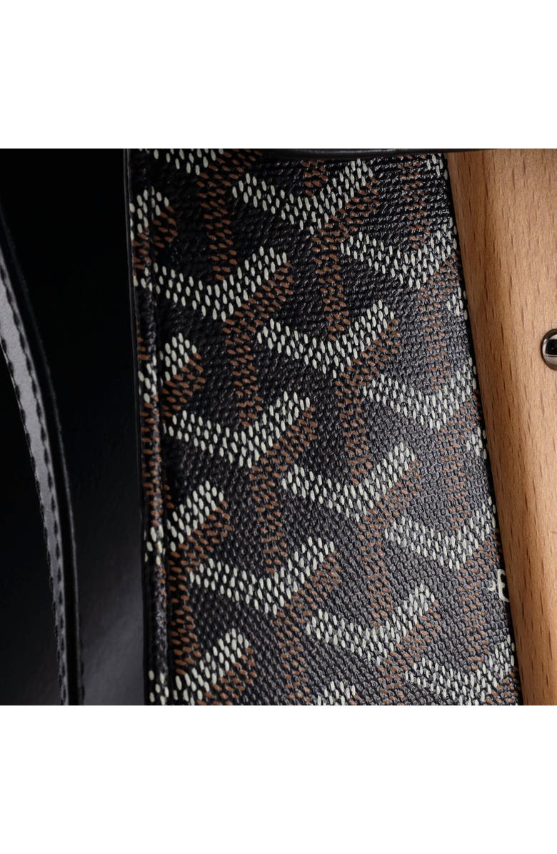 Pre-Owned Goyard Saigon Top Handle Bag Coated Canvas with Leather MM, Alternate, color, Black